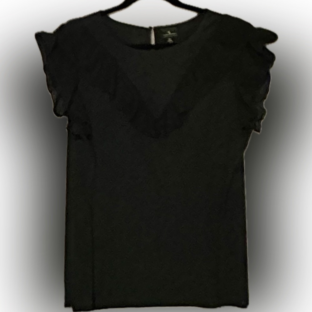 🇺🇸 Sale Worthington Black Ruffle Sleeve Blouse